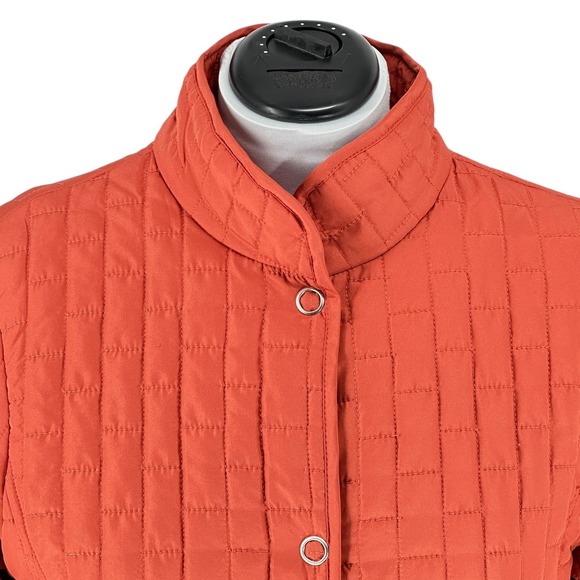 Jane Ashley Quilted Jacket Snap Close Front Zip Pockets Casual Burnt Orange SZ M - Picture 3 of 8
